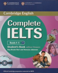 Image of Cambridge English: Complete IELTS bands 4-5 student's book without answers